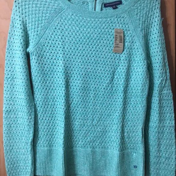 American Eagle Light Teal Sweater NWT - Picture 1 of 5
